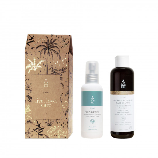 Coffret Duo Soins des Cheveux EQ - Spray Keep Glowing et shampoing 2 en 1