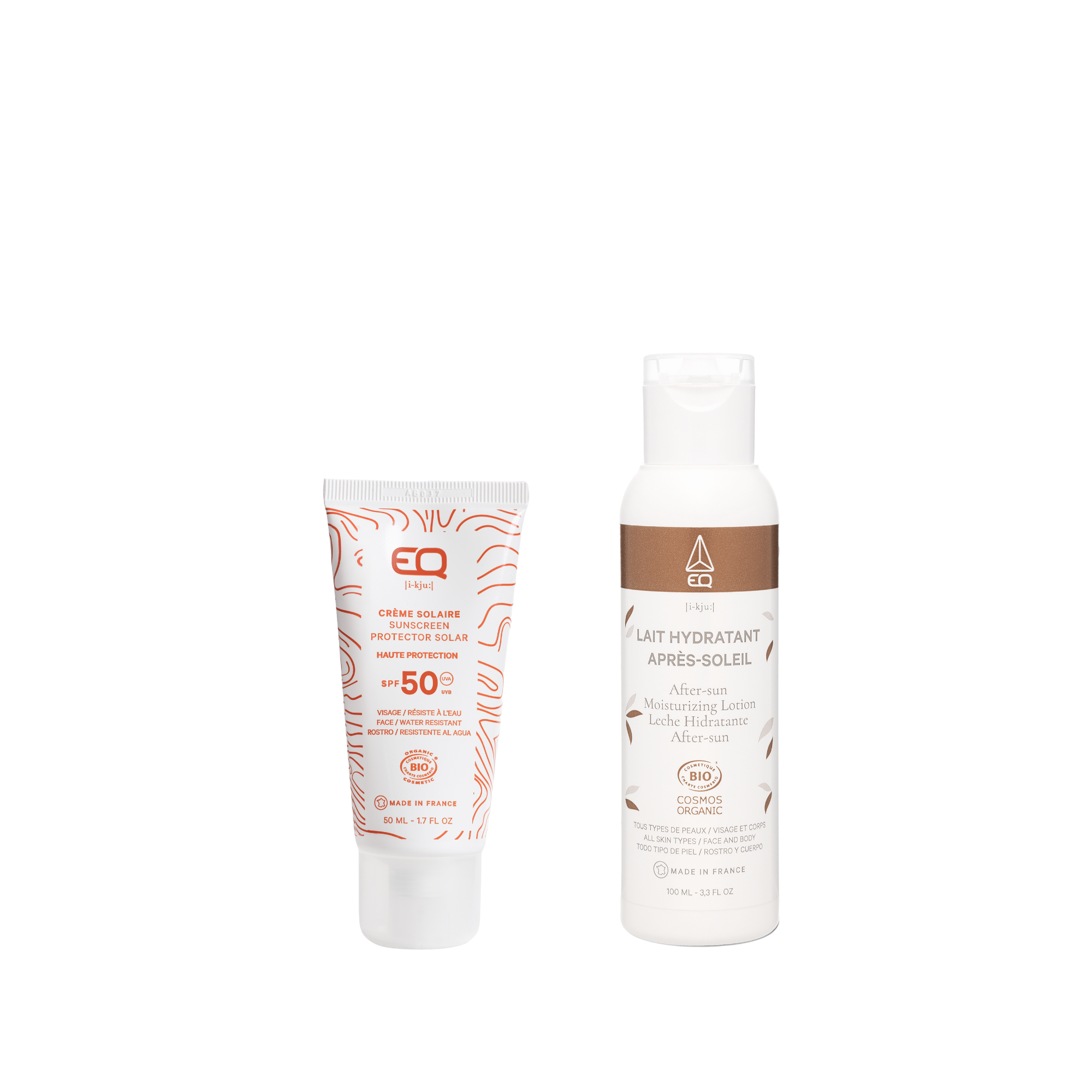 Duo Rituel Solaire EQ crème solaire et lait après soleil