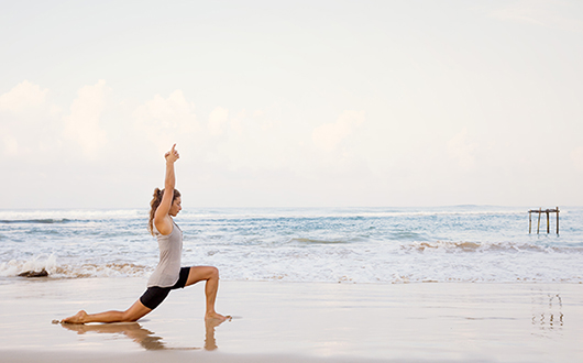 Lucy Foster Perkins Virabhadrasana posture