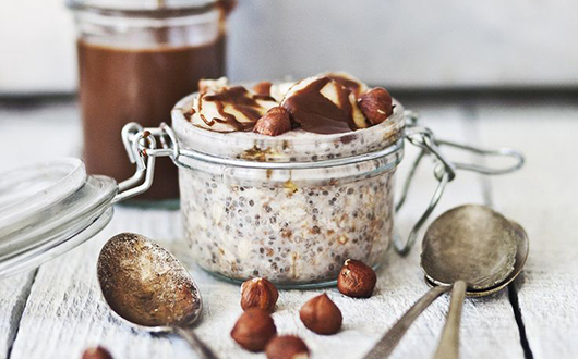 Petit déjeûner chocolat noisette