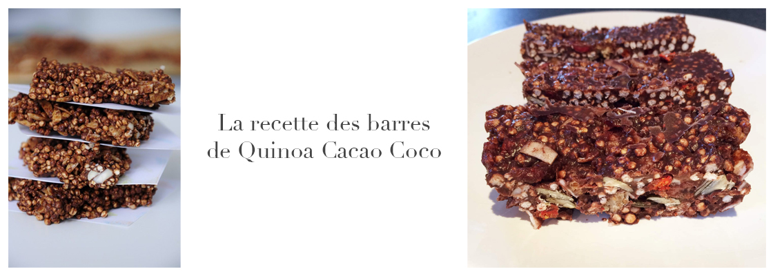 Recette de barre chocolatée quinoa, coco & cacao